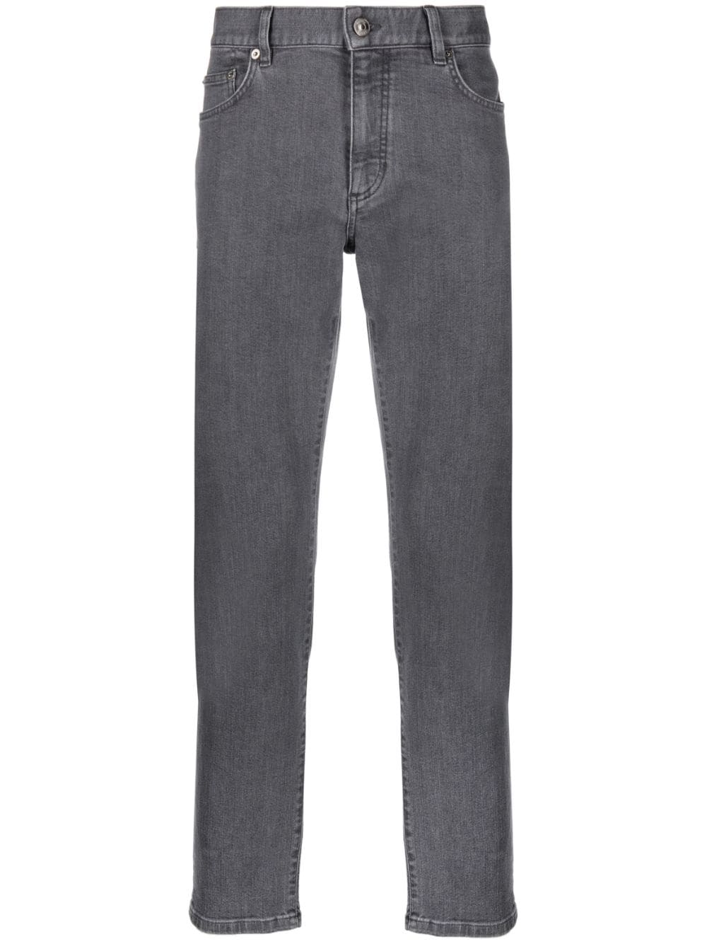 Zegna Halbhohe Straight-Leg-Jeans - Grau von Zegna