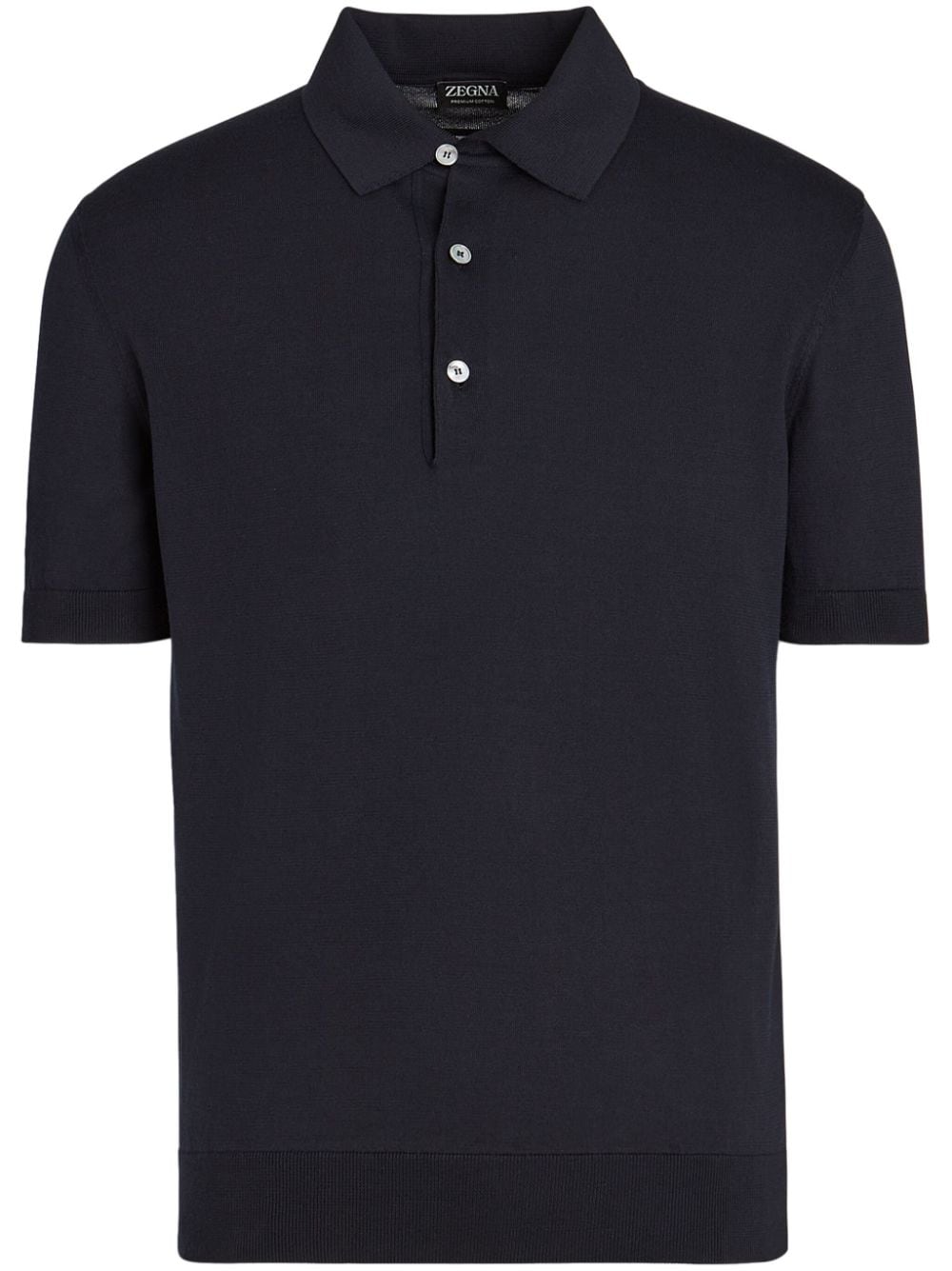 Zegna Poloshirt mit gerippten Bündchen - Blau von Zegna