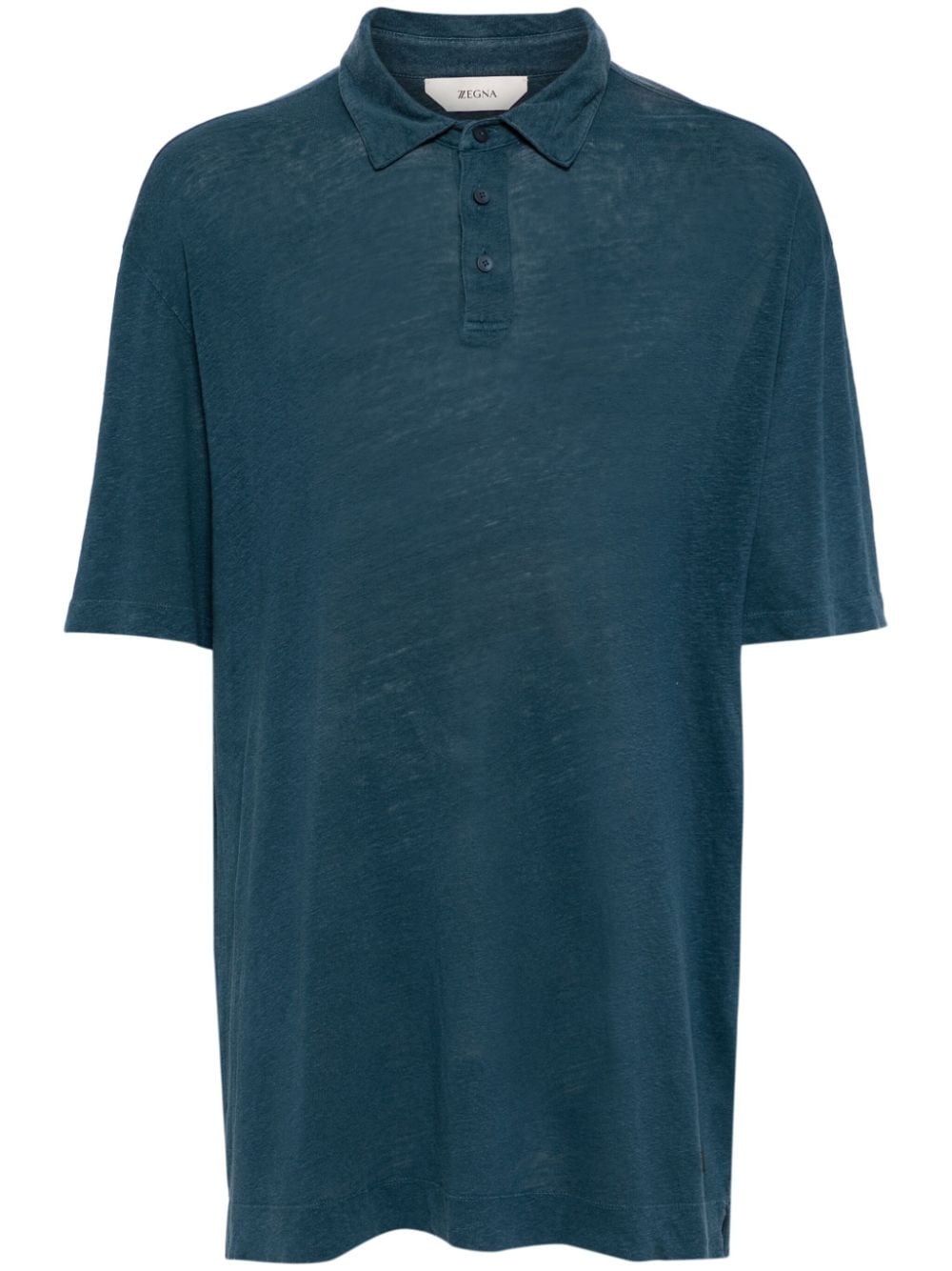 Zegna short-sleeve linen polo shirt - Blau von Zegna