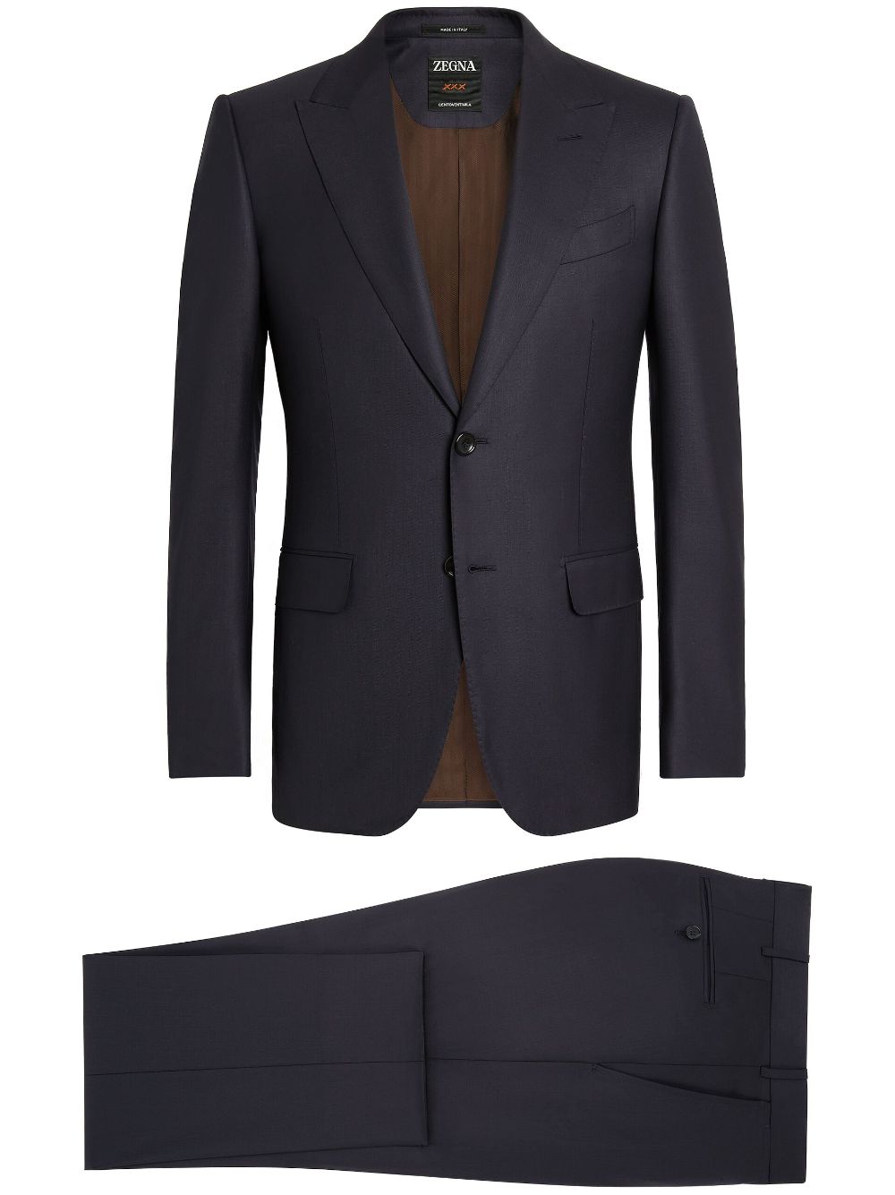 Zegna Centoventimila single-breasted wool suit - Blau von Zegna