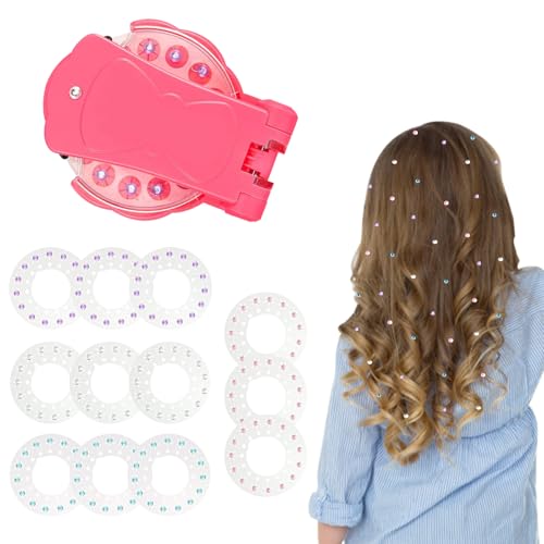Hair Bedazzler Kit,Diamant Haar Maschine,mit 180 Hair Glitzersteine Gems,Haarschmuck Maschine,Glitzersteine Haare,Hair Gemstone Styler,für Mädchen, Kinder, Damen (A) von Zehan Zitong