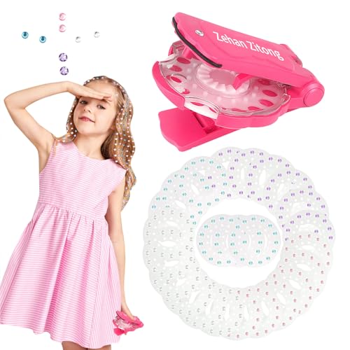 Hair Bedazzler Kit,Diamond Hair Gems,360 Hair Glitzersteine Gems,Haarschmuck Maschine,Diamant Styler Haare,Hair Gemstone Glitzersteine Maschine,Glam Styling Tool für Mädchen Kinder von Zehan Zitong