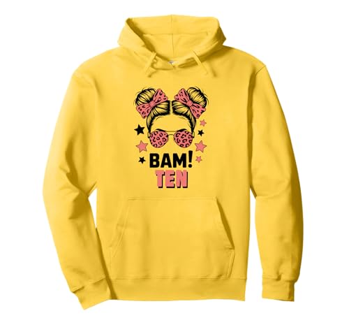 10. Geburtstag Mädchen Messy Bun Bäm! Zehn Jahre Alt Pullover Hoodie von Zehnter Geburtstag & 10. Geburtstag Design