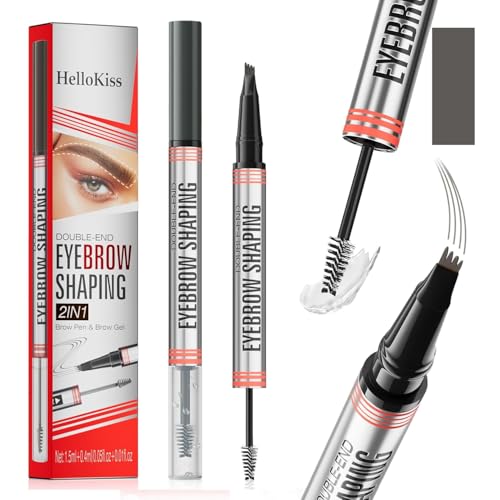 2In1 Augenbrauenstift mit Gel,Dual-Ended Augenbrauenstift,Eyebrow Pencil,Wischfest Eyebrow Pencil Kann Leicht Natürliche Geeignet,Geeignet für tägliche Ausflüge und Partys von ZeiLaBang Kakadi