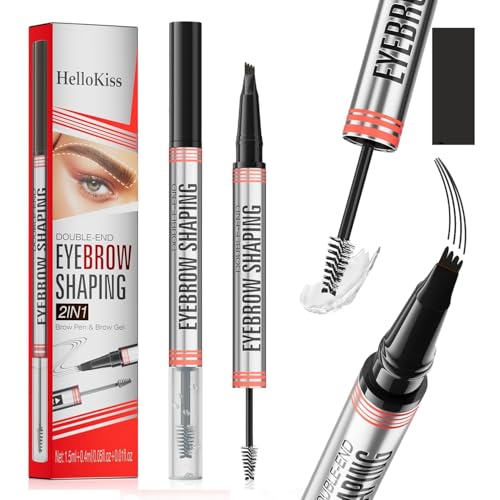2In1 Augenbrauenstift mit Gel,Dual-Ended Augenbrauenstift,Eyebrow Pencil,Wischfest Eyebrow Pencil Kann Leicht Natürliche Geeignet,Geeignet für tägliche Ausflüge und Partys von ZeiLaBang Kakadi
