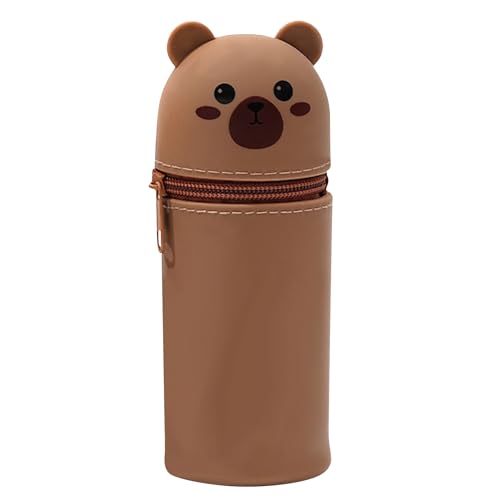 2-in-1 Silikon Federmäppchen,Federmäppchen aus Weichem Silikon,Federmäppchen Reißverschluss,Stand up Federmäppchen,Cartoon Federmäppchen,Stiftetasche Pencil Case,Große Kapazität Briefpapier Pouch von ZeiLaBang Kakadi