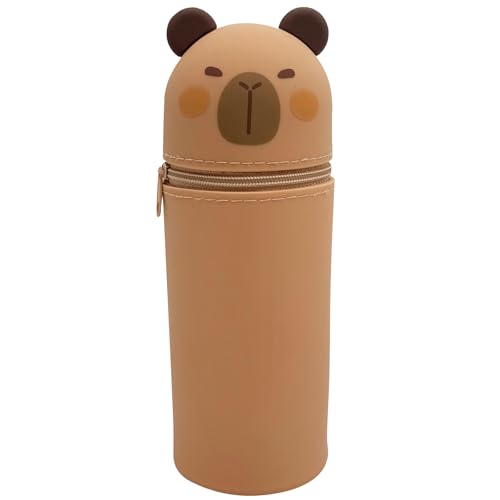 2-in-1 Silikon Federmäppchen,Federmäppchen aus Weichem Silikon,Federmäppchen Reißverschluss,Stand up Federmäppchen,Cartoon Federmäppchen,Stiftetasche Pencil Case,Große Kapazität Briefpapier Pouch von ZeiLaBang Kakadi