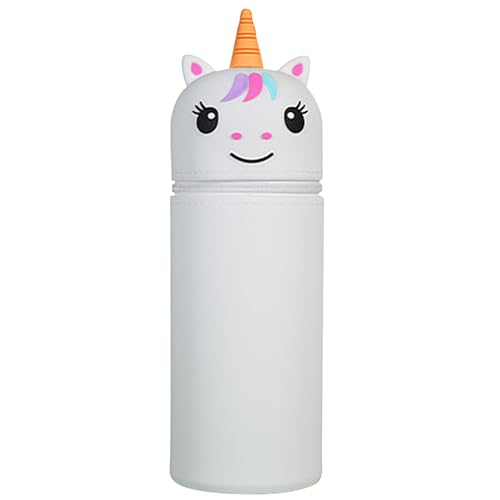 2-in-1 Silikon Federmäppchen,Federmäppchen aus Weichem Silikon,Federmäppchen Reißverschluss,Stand up Federmäppchen,Cartoon Federmäppchen,Stiftetasche Pencil Case,Große Kapazität Briefpapier Pouch von ZeiLaBang Kakadi