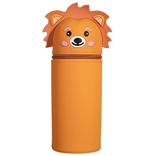 2-in-1 Silikon Federmäppchen,Federmäppchen aus Weichem Silikon,Federmäppchen Reißverschluss,Stand up Federmäppchen,Cartoon Federmäppchen,Stiftetasche Pencil Case,Große Kapazität Briefpapier Pouch von ZeiLaBang Kakadi