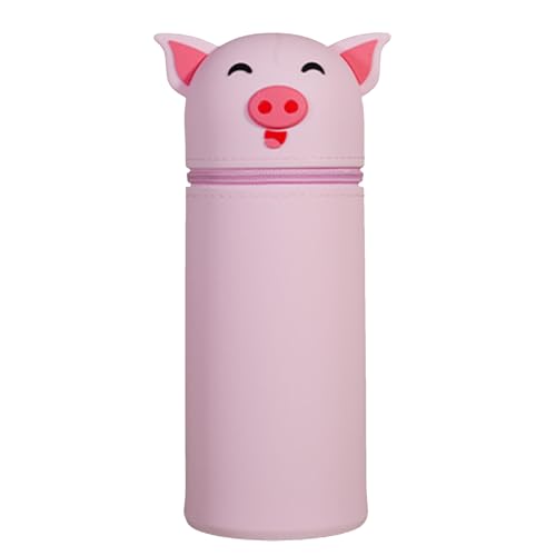 2-in-1 Silikon Federmäppchen,Federmäppchen aus Weichem Silikon,Federmäppchen Reißverschluss,Stand up Federmäppchen,Cartoon Federmäppchen,Stiftetasche Pencil Case,Große Kapazität Briefpapier Pouch von ZeiLaBang Kakadi