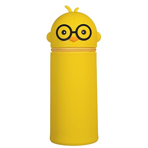 2-in-1 Silikon Federmäppchen,Federmäppchen aus Weichem Silikon,Federmäppchen Reißverschluss,Stand up Federmäppchen,Cartoon Federmäppchen,Stiftetasche Pencil Case,Große Kapazität Briefpapier Pouch von ZeiLaBang Kakadi