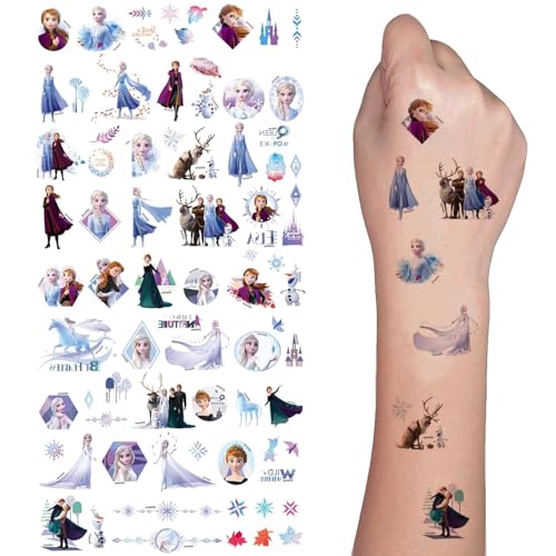 Frozen Tattoo Kinder,Temporäre Tattoo Set Kinder Tattoos,Temporary Tattoo Stickers Set,Frozen Temporäre Tattoos,Wasserdichte Kindertattoos Sticker für Kindergeburtstag Party Deko von ZeiLaBang Kakadi