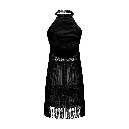 20er Jahre Kleid Damen Gatsby Pailletten Fransenkleid Sexy Kurz Tanzkleid Pailettenkleider für Damen Pailletten Tanzkleid Quasten Glitzer Cocktailkleider Kleid Partykleid Damen Fasching Kostüm von Zeiayuas