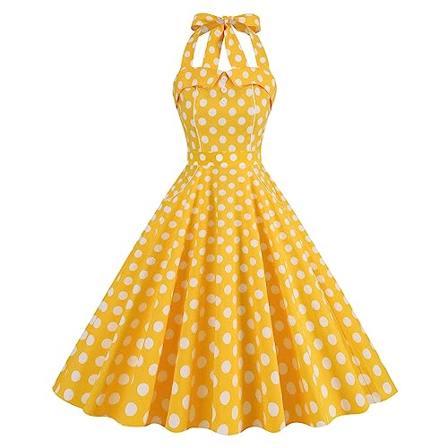 Audrey Hepburn Kleider Damen 50er 60er Jahre Kleid Vintage Cocktailkleid Neckholder 1950er Hepburn Stil Sommer Swing Coctailkleid Damen 50er Rockabilly Kleider Hepburn Stil von Zeiayuas