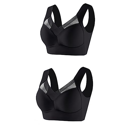 BHS Frauen Push Up 2er Pack BHS Frauen Große Größen Sport BH Yoga Bra Atmungsaktiver BH Yoga unterwäsche Damen BH für jeden Tag BHS Frauen Sexy Roter 2023 BH Sport 2pc Weicher und bequemer BH von Zeiayuas