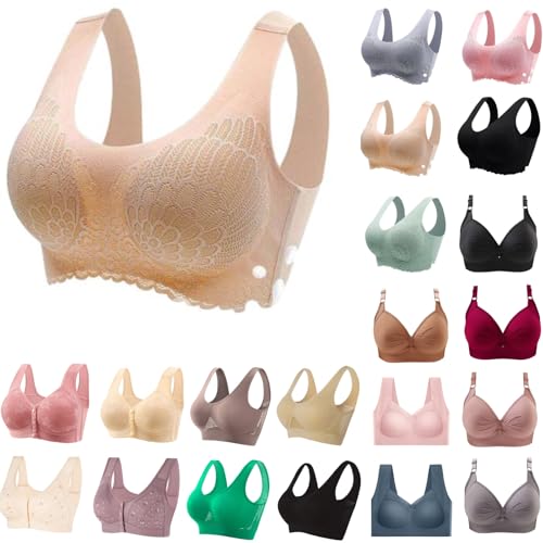 Damen Komfort BH Ohne Bügel GroßE Bustier Nahtloser Push Up Bralette Starker Halt Bra Bequem Breite Träger Sport-BHS Sport BH Seamless Rückenfrei BHS Weich Unterwäsche Stretch Klassischer Bustier von Zeiayuas