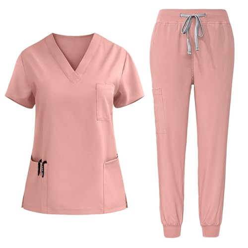 Damen Medizinische Arbeitskleidung Medizinische Uniform Klinik Krankenhaus Pflegebekleidung Medizinische Uniform Mit Oberteil Und Hose Locker Krankenschwester Arbeitsuniform Set Altenpflege Kleidung von Zeiayuas