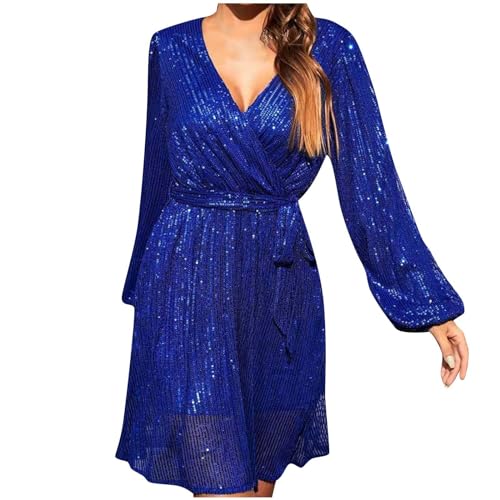 Damen Pailletten A-Line Kleid Einfarbig Glitzerkleid V-Ausschnitt Laternenhulse Wickelkleid Funkelndes Temperament Cocktailkleid Elegantes Minikleid für Cocktail Party Abend Damen Pailletten A-Line Kleid Einfarbig Glitzerkleid V-Ausschnitt Laternenhulse Wickelkleid Funkelndes Temperament Cocktailkleid Elegantes Minikleid für Cocktail Party Abend von Zeiayuas