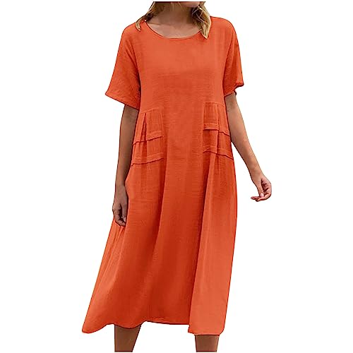 Sommerkleider Damen Curvy Leinenkleider GroßE GrößEnDamen Baumwollkleider Sommer Strand Freizeitkleider Leinen Baumwolle Kleid Casual Kurzarm Kleid Vintage Rundhalsausschnitt Urlaub Kleider Sommerkleider Damen Curvy Leinenkleider GroßE GrößEnDamen Baumwollkleider Sommer Strand Freizeitkleider Leinen Baumwolle Kleid Casual Kurzarm Kleid Vintage Rundhalsausschnitt Urlaub Kleider von Zeiayuas