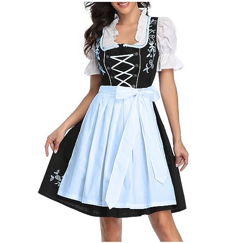 Trachtenkleid Damen Midi Dirndl Kleid Elegant Dirndlkleid GroßE GrößEn Trachtenrock DirndlschüRze Cosplay DienstmäDchen Bayern Kleider Modische Bierkleid Trachtenmode FüR Oktoberfest Karneval von Zeiayuas