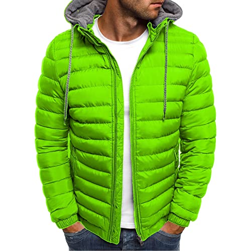 Winterjacke Herren Leichte Steppjacke Winter Warm Daunenjacke Basic Übergangsjacke GroßE GrößEn Pufferjacke Bequeme Kapuzenjacke Einfarbig Outdoorjacke Casual Puffer Jacket Outdoor Softshelljacke von Zeiayuas