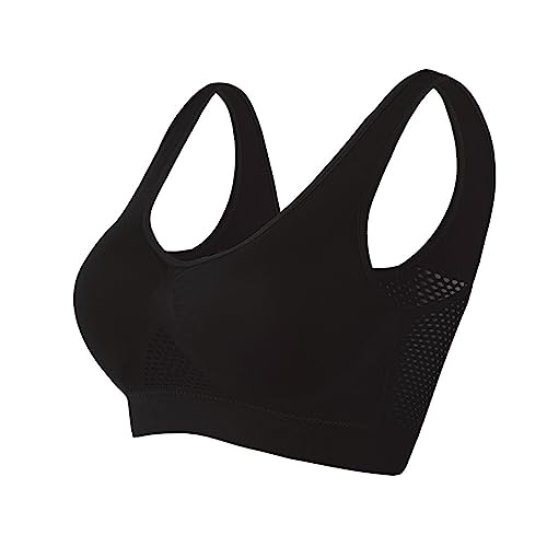 Zeiayuas BH Damen Ohne Bügel Push Up Sport BHS Bügelloser Schlaf Bralette Klassische Nahtloser Bügelloser BHS Starker Halt Bra Minimizer Seamless BH Bequem Yoga Bra Gepolstert Spitzen Bustier von Zeiayuas