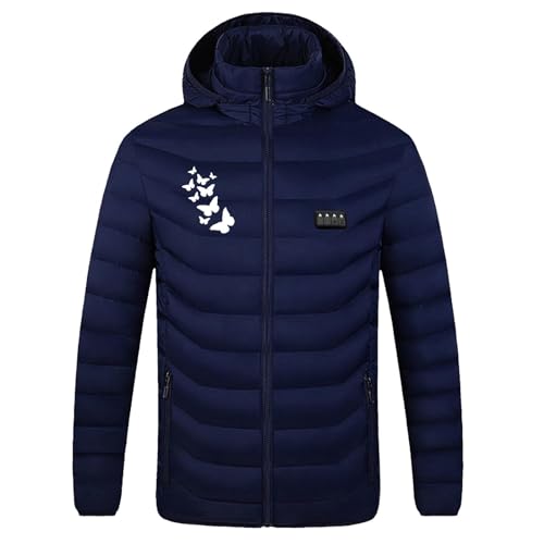 Zeiayuas Beheizbare Jacke Herren Damen Daunenjacke mit 21 Heizzonen, 3 Temperaturstufen, Wasserdicht Und Winddicht Beheizte Winterjacke mit Kapuze, Elektrische Heizweste für Motorrad Angeln Outdoor von Zeiayuas