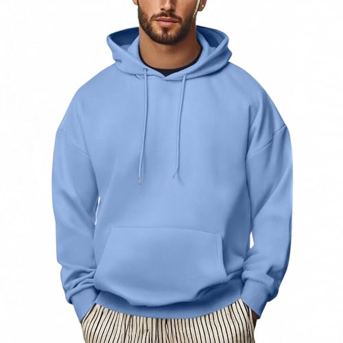 Zeiayuas Hoodie Herren Oversize Casual Kapuzenpullover Einfarbig Sweatshirt mit Kapuze Winter Herbst Pullover Lässig Lockere Kapuzenjacke Freizeit Outdoor Sportjacke Bequem Hoody mit Taschen von Zeiayuas