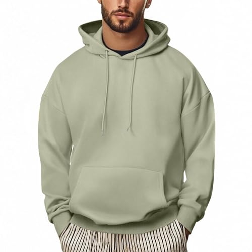 Zeiayuas Hoodie Herren Oversize Casual Kapuzenpullover Einfarbig Sweatshirt mit Kapuze Winter Herbst Pullover Lässig Lockere Kapuzenjacke Freizeit Outdoor Sportjacke Bequem Hoody mit Taschen von Zeiayuas