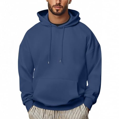 Zeiayuas Hoodie Herren Oversize Casual Kapuzenpullover Einfarbig Sweatshirt mit Kapuze Winter Herbst Pullover Lässig Lockere Kapuzenjacke Freizeit Outdoor Sportjacke Bequem Hoody mit Taschen von Zeiayuas