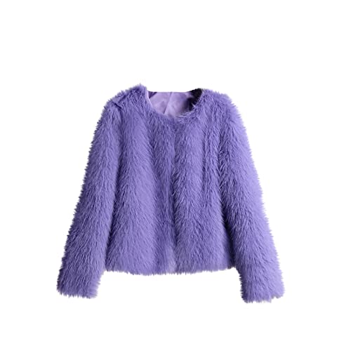 Zeiayuas Kunstfell Jacke Damen Kurz Damenjacke üBergangsjacke FrüHjahr Große Größe Kurzer Kunstpelz Warmer Mantel Kunstpelz Faux Fur Mantel Winterjacke Damen Kurz mit Fell Wintermantel Mädchen von Zeiayuas