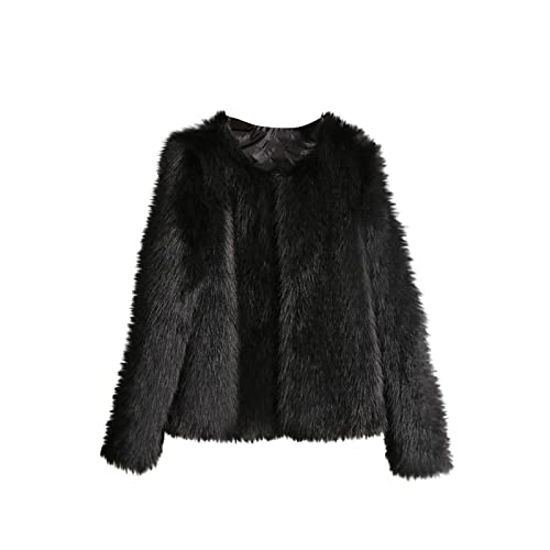 Zeiayuas Kunstfell Jacke Damen Kurz Damenjacke üBergangsjacke FrüHjahr Große Größe Kurzer Kunstpelz Warmer Mantel Kunstpelz Faux Fur Mantel Winterjacke Damen Kurz mit Fell Wintermantel Mädchen von Zeiayuas