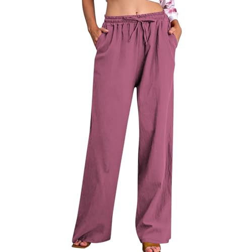 Zeiayuas Leinenhose für Damen Einfarbig Baumwolle Leinenhosen Casual Bequem Freizeithose mit Taschen lockere Passform Sommerhose Hohe Taille Strandhose lässig Baggy Sporthose Lange Hose mit Tunnelzug Zeiayuas Leinenhose für Damen Einfarbig Baumwolle Leinenhosen Casual Bequem Freizeithose mit Taschen lockere Passform Sommerhose Hohe Taille Strandhose lässig Baggy Sporthose Lange Hose mit Tunnelzug von Zeiayuas