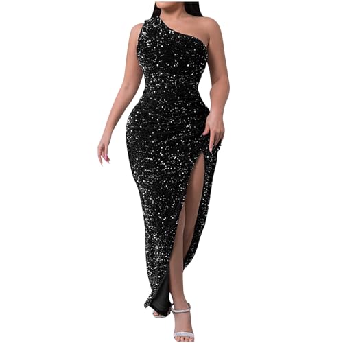 Zeiayuas Rosa Kleider Damen Elegant Cocktailkleid Pailletten Glitzer Bodycon Slim Fit Partykleid Ärmelllos Sommerkleid Sexy Vintage Pailletten Bodycon Kleid Ballkleid Party Cocktailkleid Pink von Zeiayuas