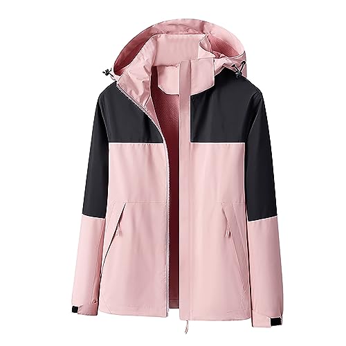 Zeiayuas Softshelljacke Damen Wasserdicht Atmungsaktiv Kapuzenpullover für Damen Bergsteigerkleidung Winterjacke Outdoor Winter Ladejacke für Frauen Sportswear Große Größe Atmungsaktiv Damen Winter von Zeiayuas