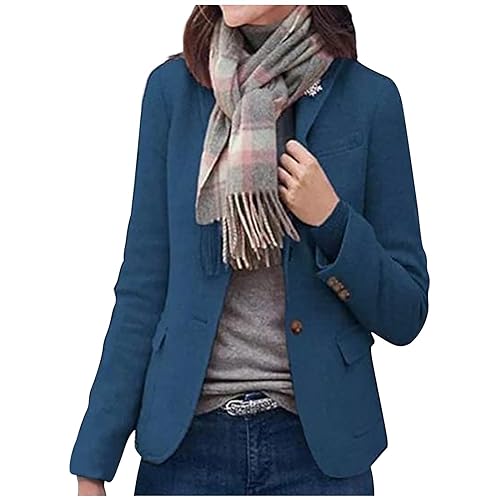 Zeiayuas Tweed Jacket Women Vintage Blazer Sportlich Elegant Anzugjacke Tweedjacke Damen Mantel Lang Winter Herbst- und Wintermantel aus Bedrucktem Tweed für Damen Tweed Mantel Trenchcoat Blazer von Zeiayuas