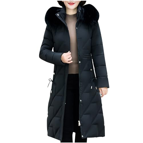 Zeiayuas Warme Damen Winter Jacke Winterjacke Parka Stepp Mantel Lang Daunenjacke Lang Damen Herbst Warm Long Puffer Jacke Steppjacke Plüschjacke DamenWinternmante Damen Elegant Mantel Parka von Zeiayuas