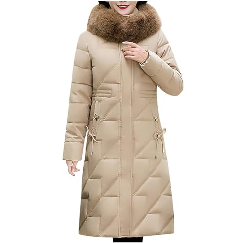 Zeiayuas Warme Damen Winter Jacke Winterjacke Parka Stepp Mantel Lang Daunenjacke Lang Damen Herbst Warm Long Puffer Jacke Steppjacke Plüschjacke DamenWinternmante Damen Elegant Mantel Parka von Zeiayuas