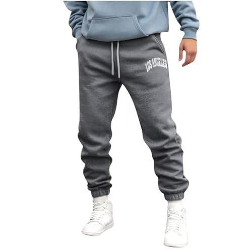 Zeiayuas Winterhosen Herren Warm Gepolsterte Jogginghose Herren Freizeithose Warm Sweatpants Fleece Gefütterte Jogger Hosen Thermo Lang Sporthose Winterhose Lose Trainingshose Winter mit Taschen von Zeiayuas