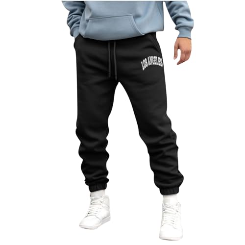 Zeiayuas Winterhosen Herren Warm Gepolsterte Jogginghose Herren Freizeithose Warm Sweatpants Fleece Gefütterte Jogger Hosen Thermo Lang Sporthose Winterhose Lose Trainingshose Winter mit Taschen von Zeiayuas