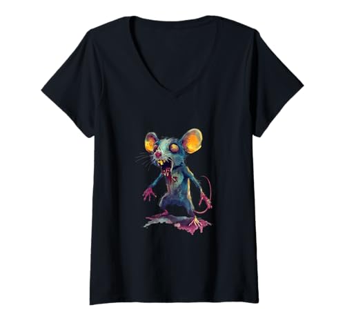 Damen Witziges, sarkastisches Tier-Zombie-Design T-Shirt mit V-Ausschnitt Damen Witziges, sarkastisches Tier-Zombie-Design T-Shirt mit V-Ausschnitt von Zeige deine sarkastische Zombie-Persönlichkeit
