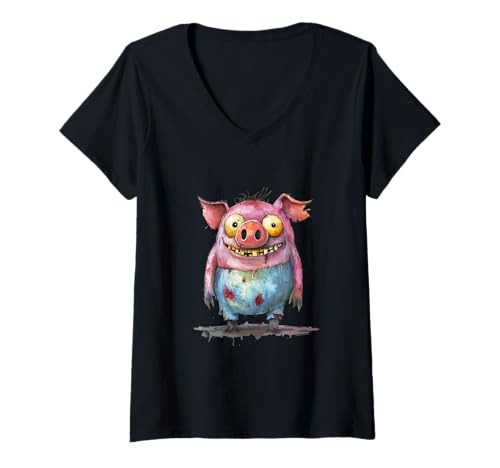 Damen Witziges, sarkastisches Tier-Zombie-Design T-Shirt mit V-Ausschnitt Damen Witziges, sarkastisches Tier-Zombie-Design T-Shirt mit V-Ausschnitt von Zeige deine sarkastische Zombie-Persönlichkeit