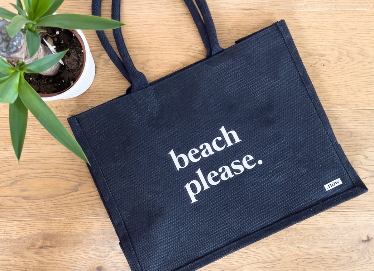 Jute Shopper "Beach Please" | Strandtasche Tasche Beach Jute Shopper "Beach Please" | Strandtasche Tasche Beach von ZeigeC