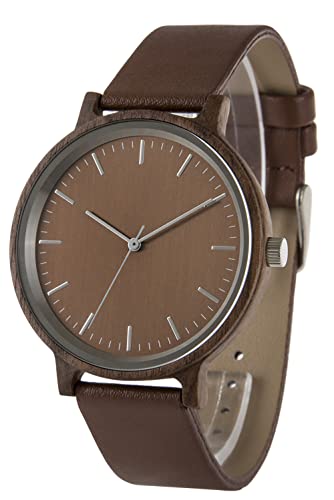 Zeit-Bar Armbanduhr Damen - Herren Slim Line, Holzgehäuse, mit Sekundenzeiger Zeit-Bar Armbanduhr Damen - Herren Slim Line, Holzgehäuse, mit Sekundenzeiger von Zeit-Bar