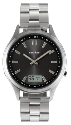 Zeit-Bar Funk-Armbanduhr Herren, mit Datums- und Sekundenanzeige von Zeit-Bar