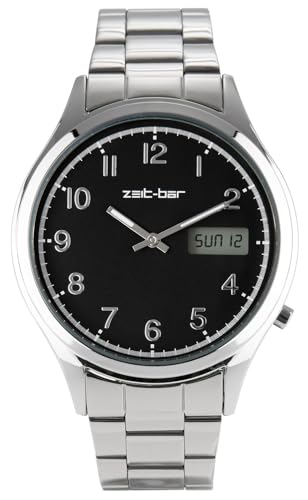Zeit-Bar Funk-Armbanduhr Herren, mit Datums- und Wochentaganzeige von Zeit-Bar