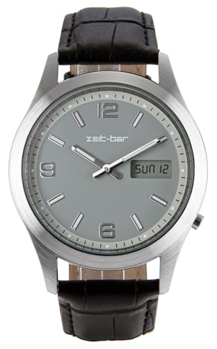 Zeit-Bar Funk-Armbanduhr Herren, mit Datums- und Wochentaganzeige von Zeit-Bar