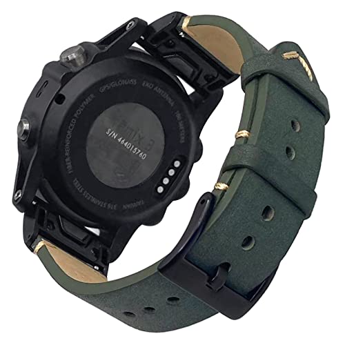 Zeit Diktator Leder Armband 26 mm Uhrenarmband mit Schnellverschluss für Mann,kompatibel mit Garmin Fenix 5x/7x/5x Plus 6x 6x Pro/Fenix 3 3hr/Descent Mk2i Mk2 Mk1/D2 Delta Px/Tactix Delta/Enduro von Zeit Diktator