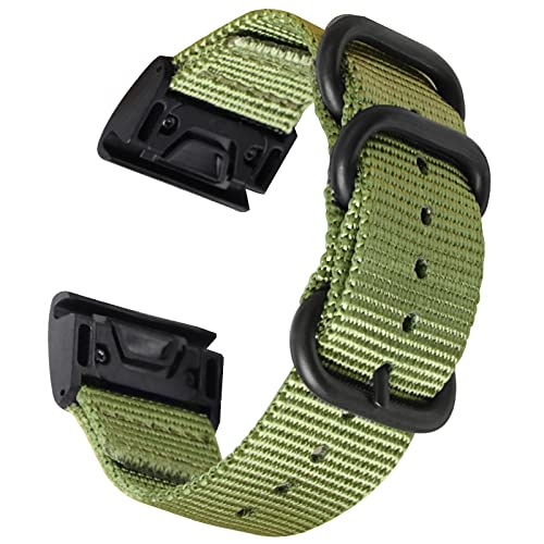 Zeit Diktator Nylon Armband 22 mm Uhrenarmband mit Schnellverschluss für Mann,kompatibel mit Garmin Fenix 7/Fenix 5/5 Plus/Fenix 6/Instinct/Forerunner 935 945/S60/S62/Epix(Army green,22mm) von Zeit Diktator