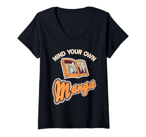Damen Misch Dich Nicht In Mein Manga Comic Spaß T-Shirt mit V-Ausschnitt Damen Misch Dich Nicht In Mein Manga Comic Spaß T-Shirt mit V-Ausschnitt von Zeit Für Leser Ruhiger Otakus